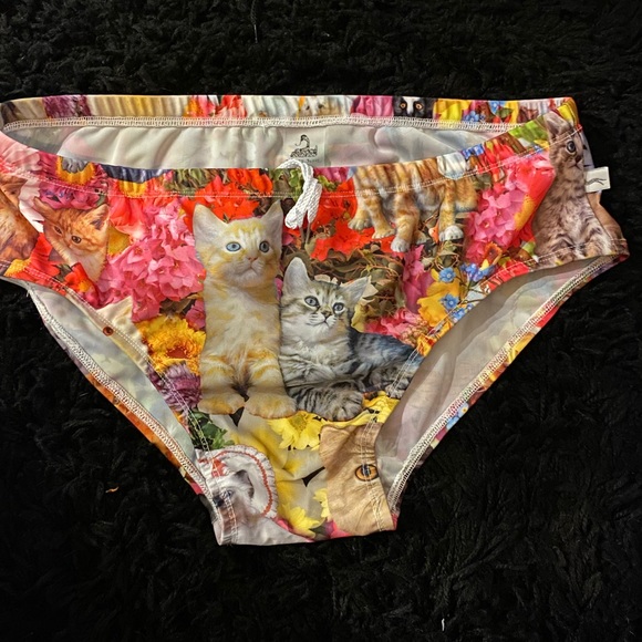 Hand made men’s kitty cat swim brief XXL - Picture 3 of 5